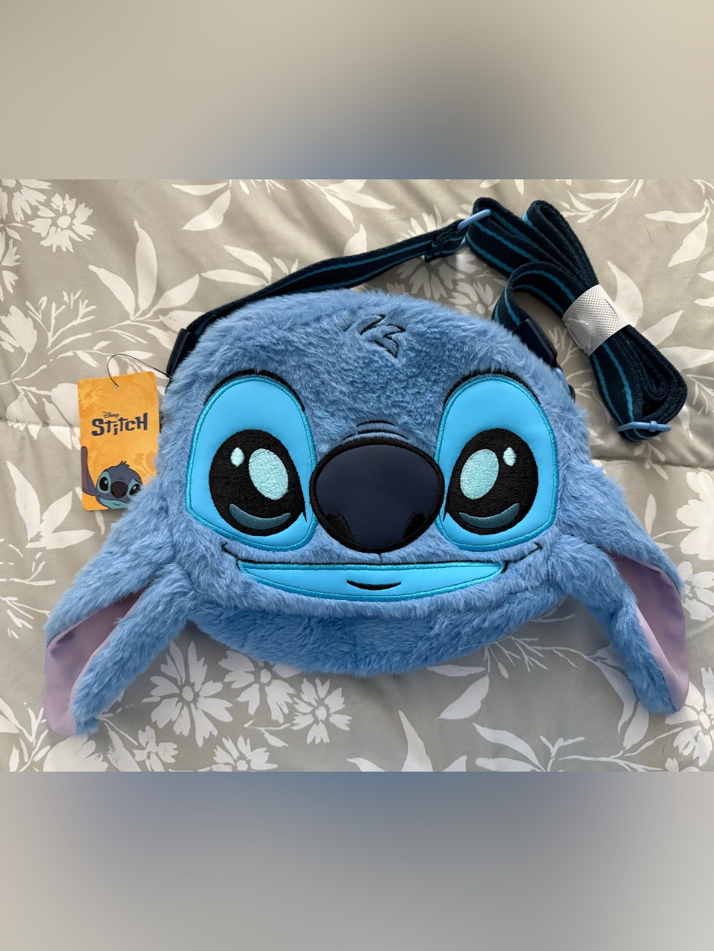 Disney Stitch Bioworld Plush Face Crossbody Bag